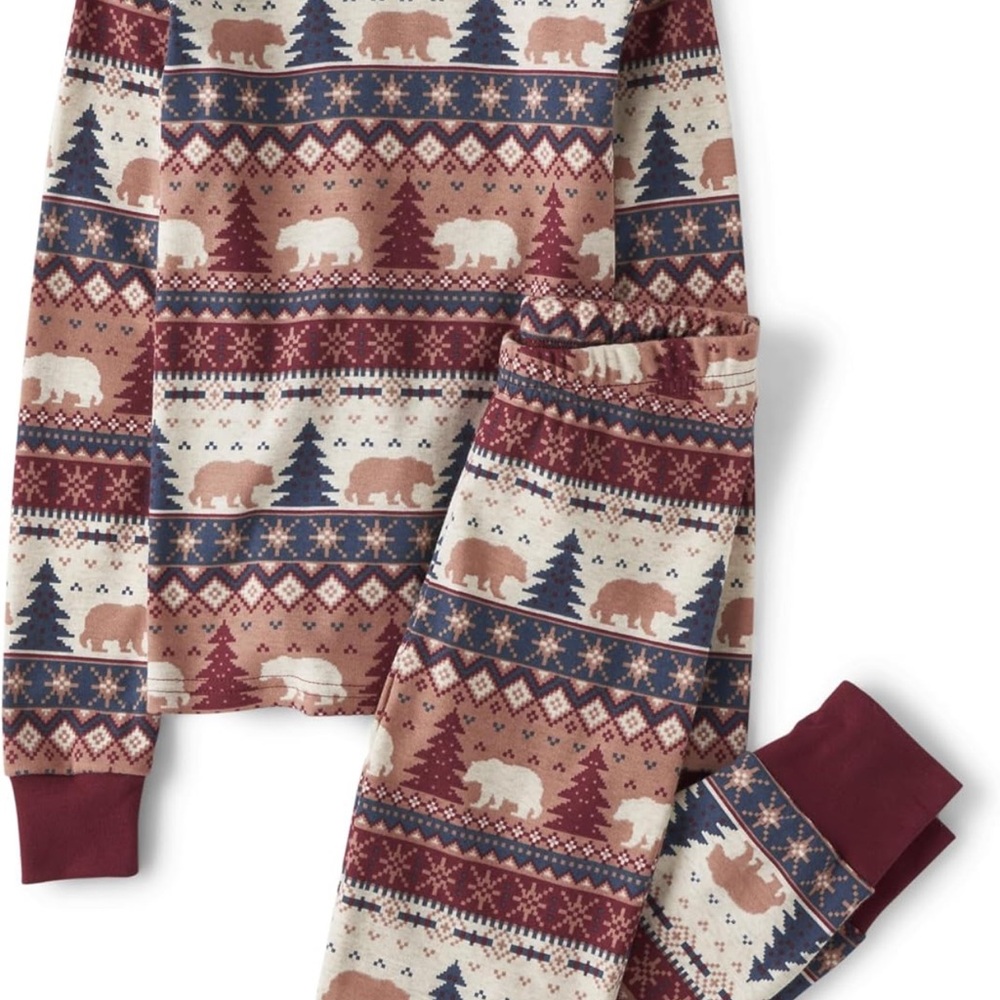 Cozy Bear Print Kids Pajamas - Multicolor